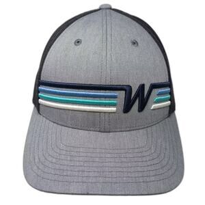 Wears Woody Trucker Hat Gray Blue Embroidered Logo Mesh Back Snapback One Size